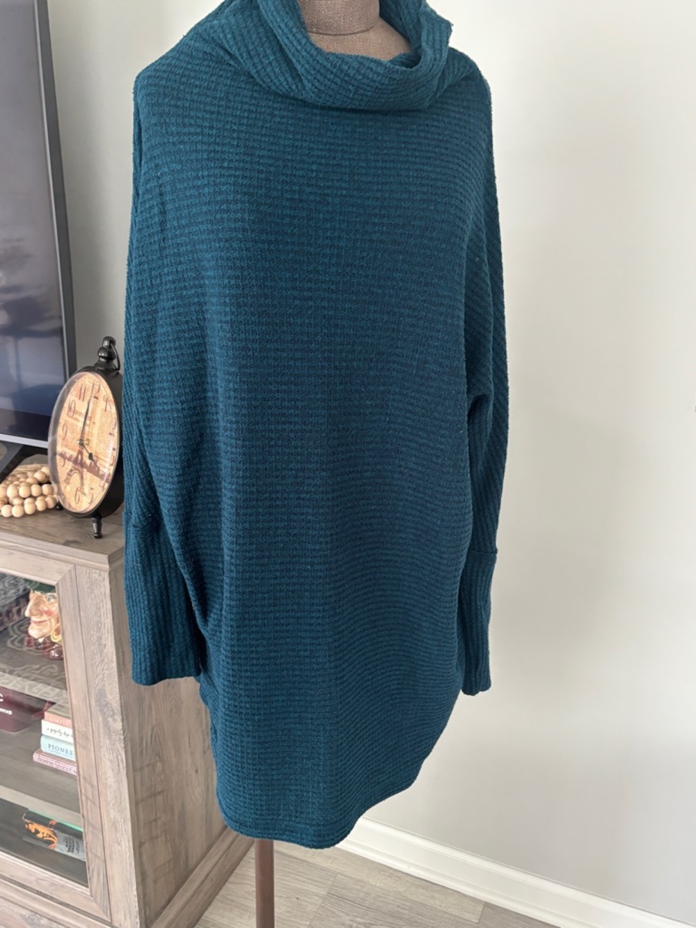 We the Free Teal Cowl Neck Women's Sweater Dress Medium